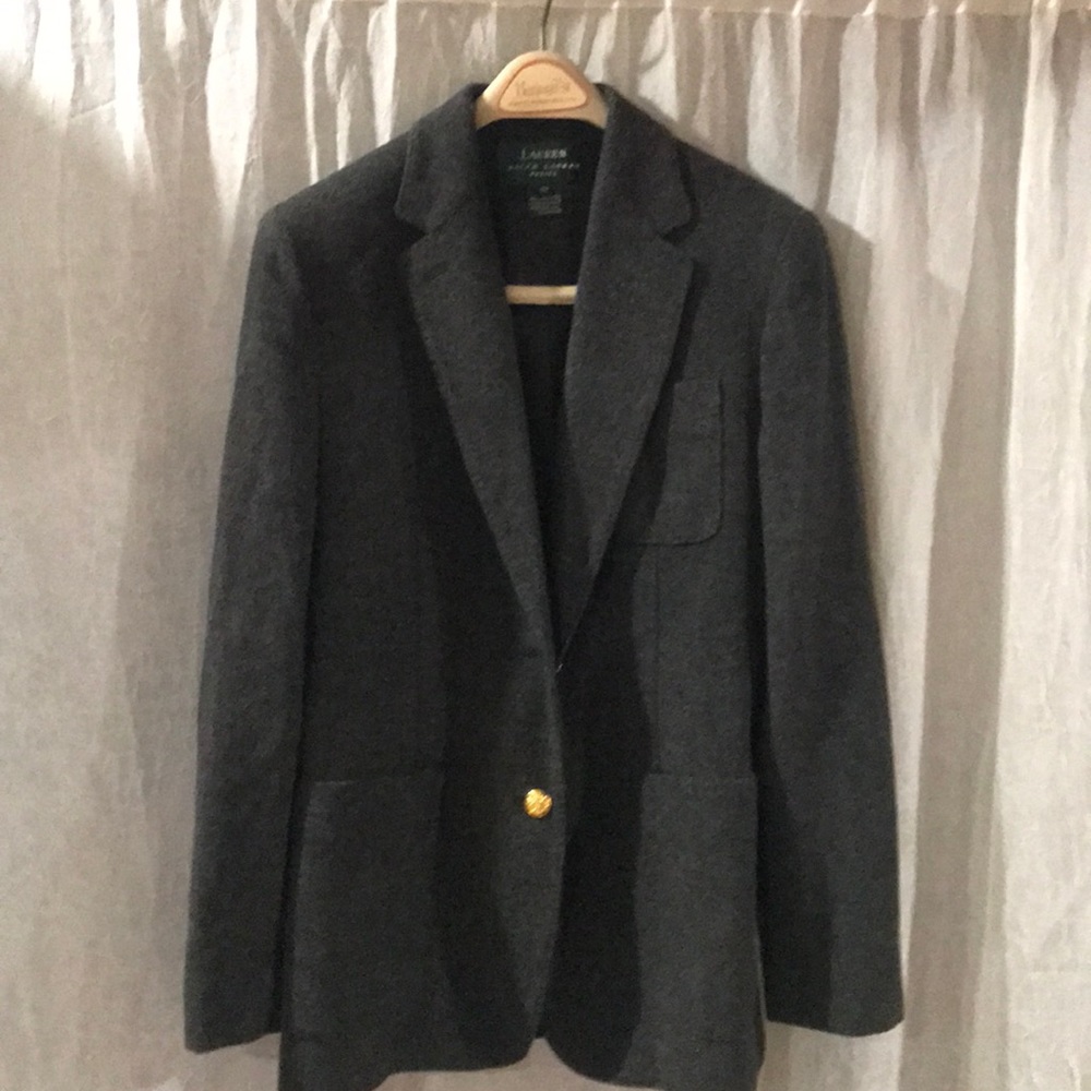 Ralph Lauren dark gray wool coat size 4P.